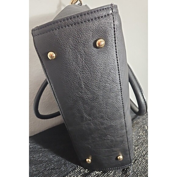 Black Handbag Woman MoMa, Zipper And Strips Bag - Picture 9 of 11